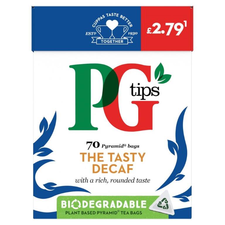 (DISCONTINUED) PG Tips The Tasty Decaf Tea Bags £ 2.79 70s 203g