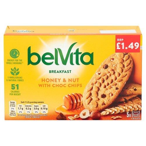 (STANDARD) Belvita Honey & Nut Choc Chips PM £1.49 225g