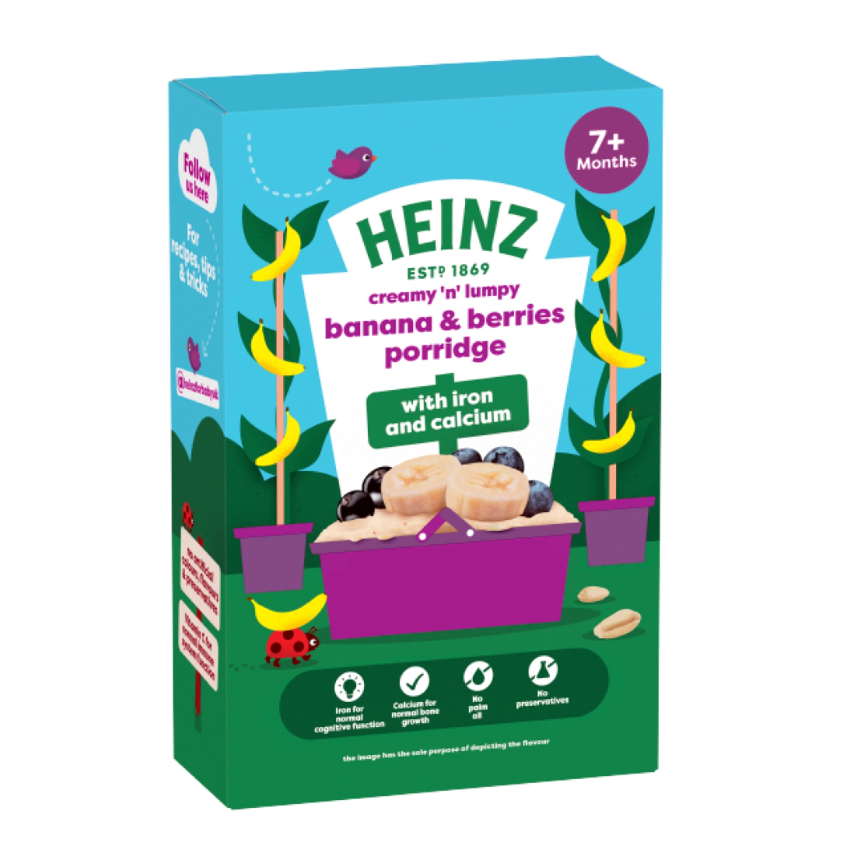 Heinz Cereals Creamy Banana & Berries Poridge 200g 