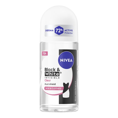 Nivea Roll On 50ml Female Black & White Clear pack shot