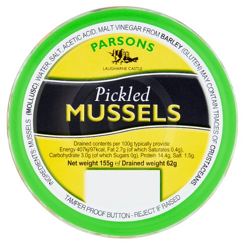 Parsons Pickled Mussels 155g pack shot