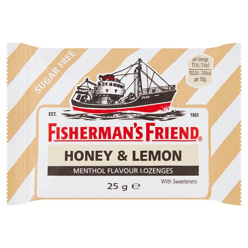 Fisherman's Friend Lozenges Honey & Lemon Sugar Free With Sweeteners 25g pack shot