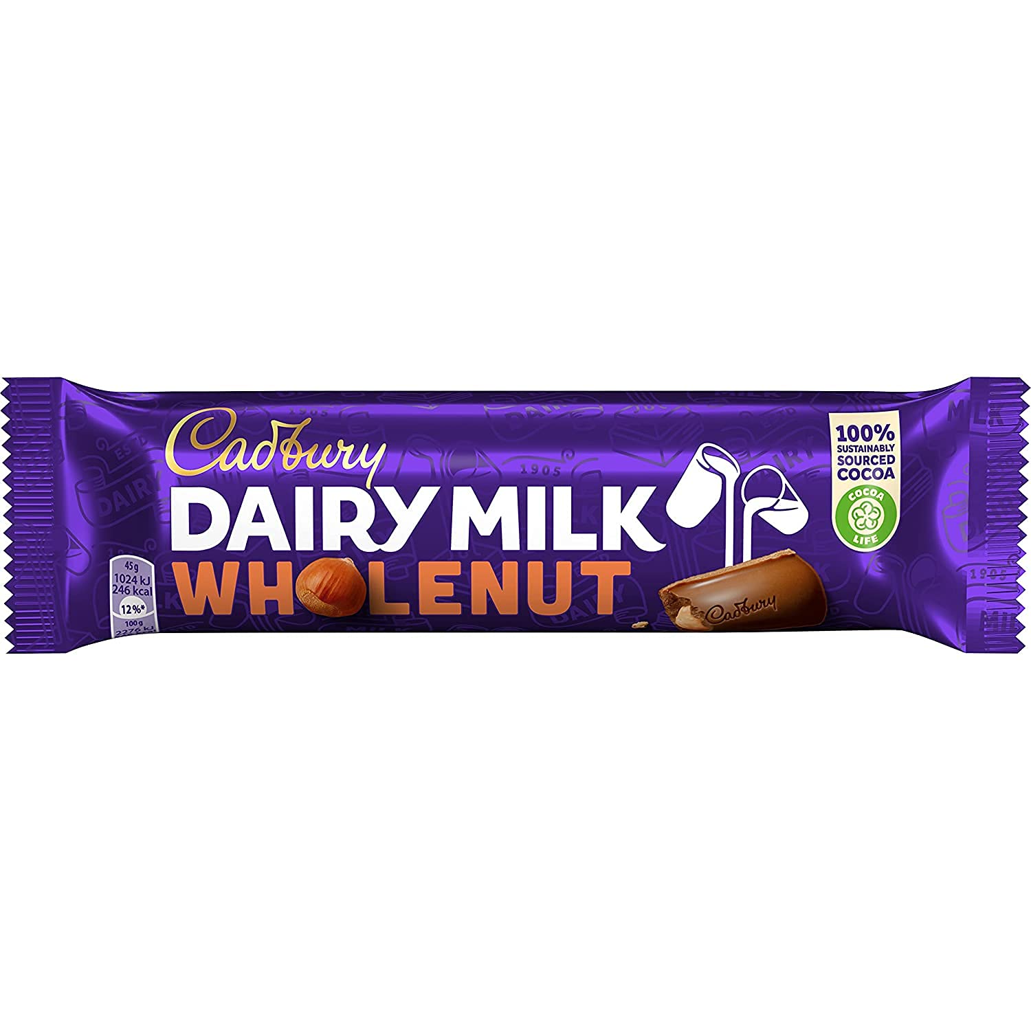 Cadbury Wholenut 45g pack shot
