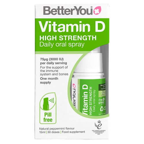 Betteryou Daily Oral Spray Vitamin D High Strength 15ml pack shot