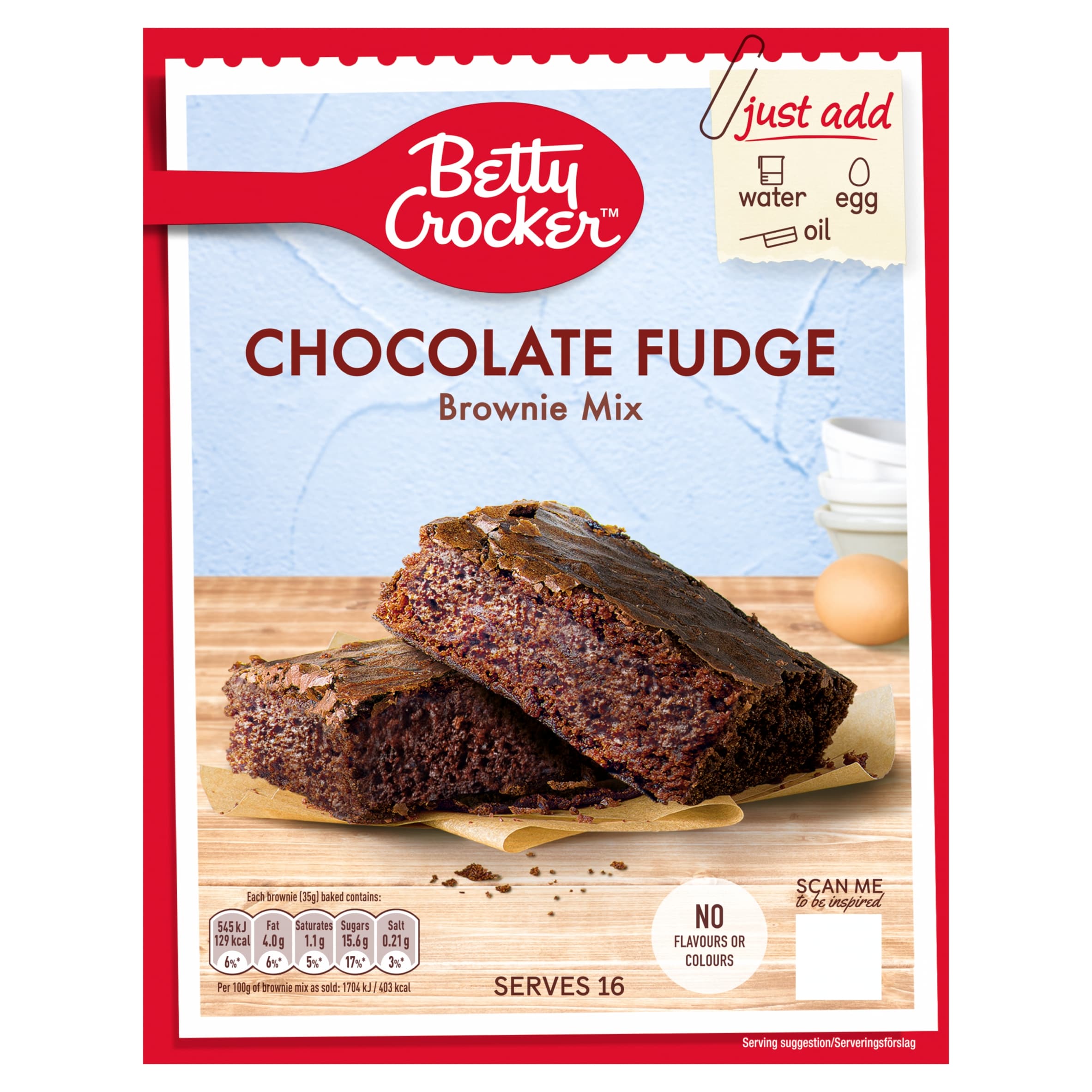 Betty Crocker Sharing Treats Chocolate Fudge Brownie 6x415g pack shot