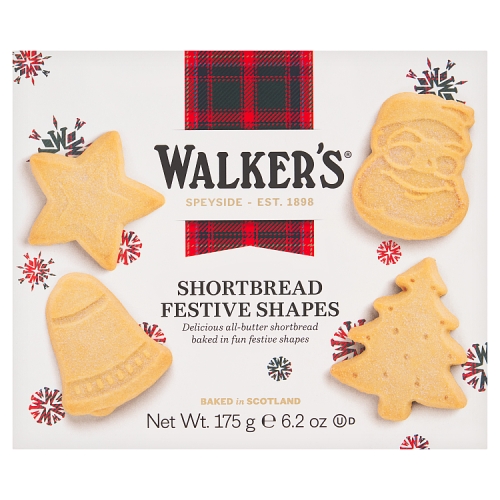 Walkers Shortbread Festive Shapes 175g pack shot