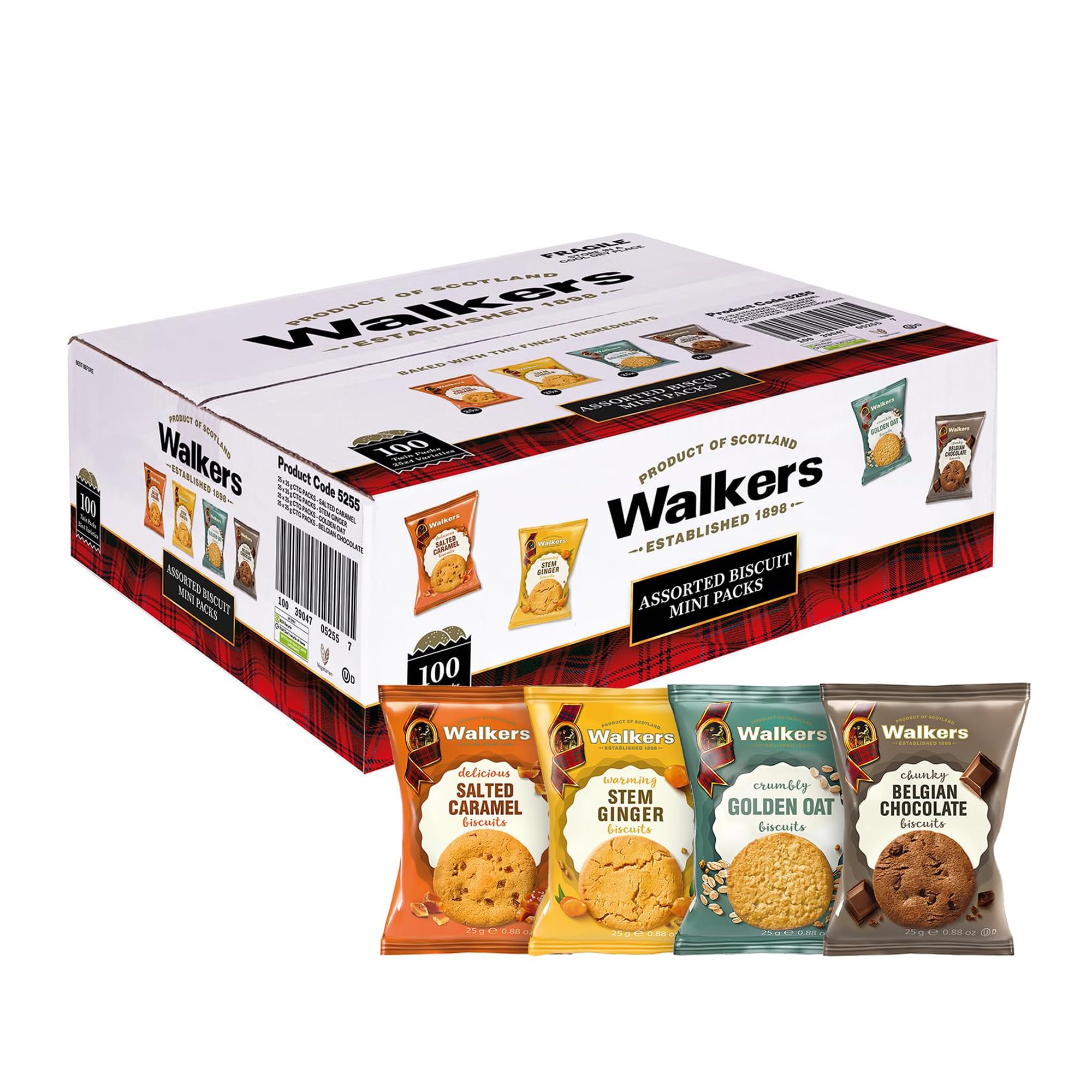 Walkers Mini Pack Assorted Biscuits 2s 25g pack shot