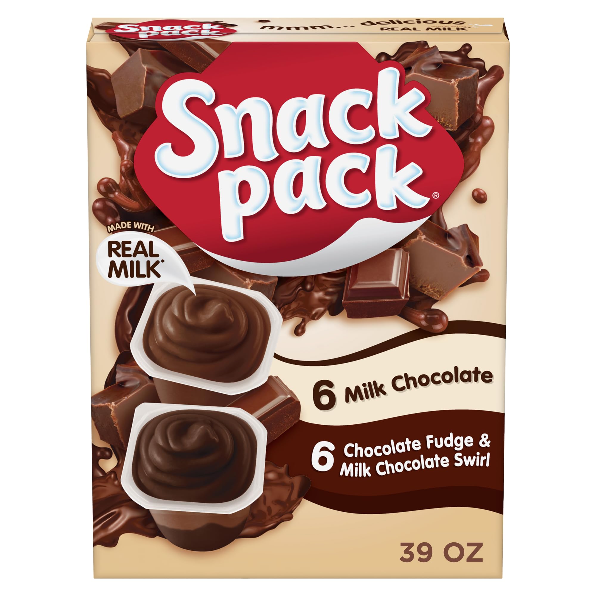 Snack Pack Chocolate Fudge 12x99g pack shot