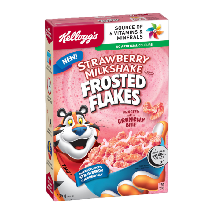Kelloggs Frosted Flakes Strawberry Milkshake 329g pack shot