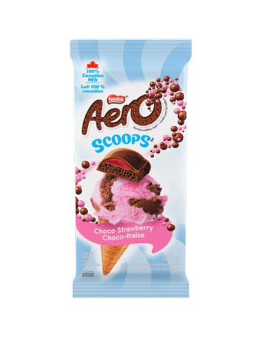 Aero Scoops Choco Strawberry Chocolate Bar 15pk (15 x 105g) pack shot