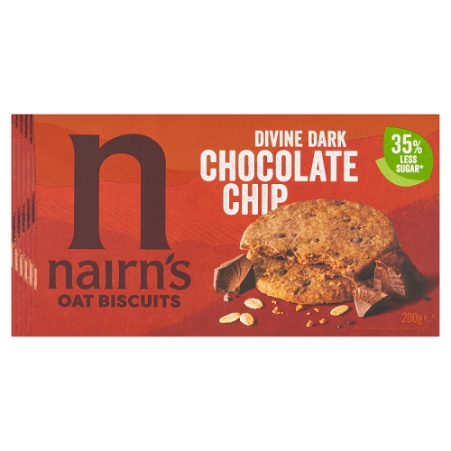 Nairns Dark Choc Chip Oat Biscuit 200g pack shot