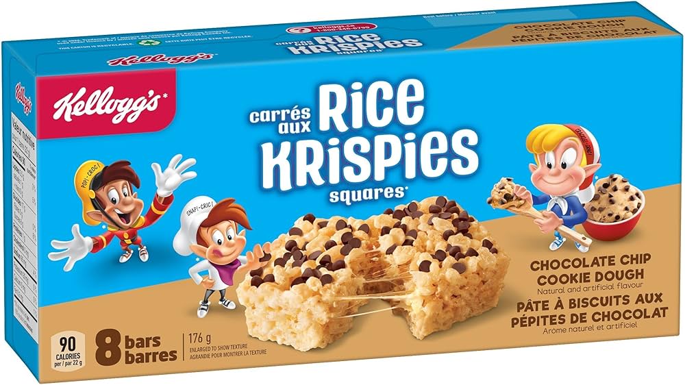 Rice Krispies Squares Bars Chocolate Chip Cookie Dough 176g pack shot