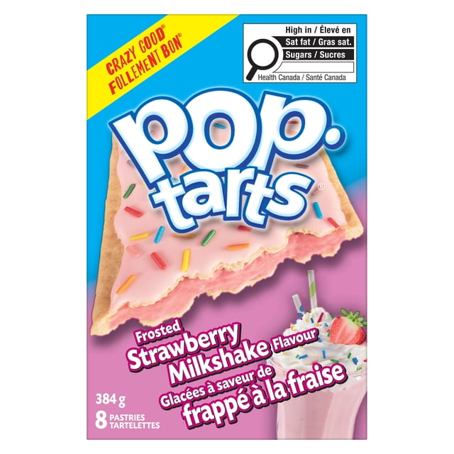 Kelloggs Pop Tarts Strawberry Milkshake 384g pack shot