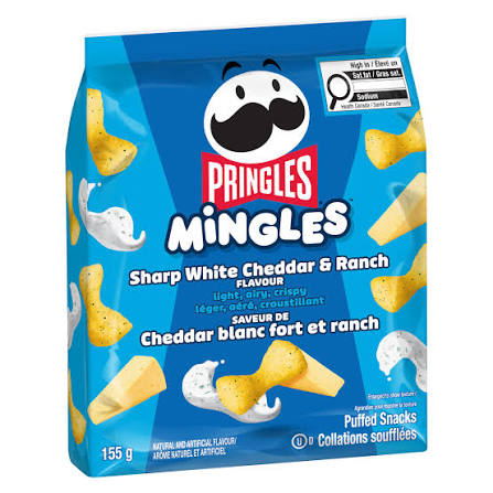 Pringles Mingles Sharp White Cheddar & Ranch 155g pack shot