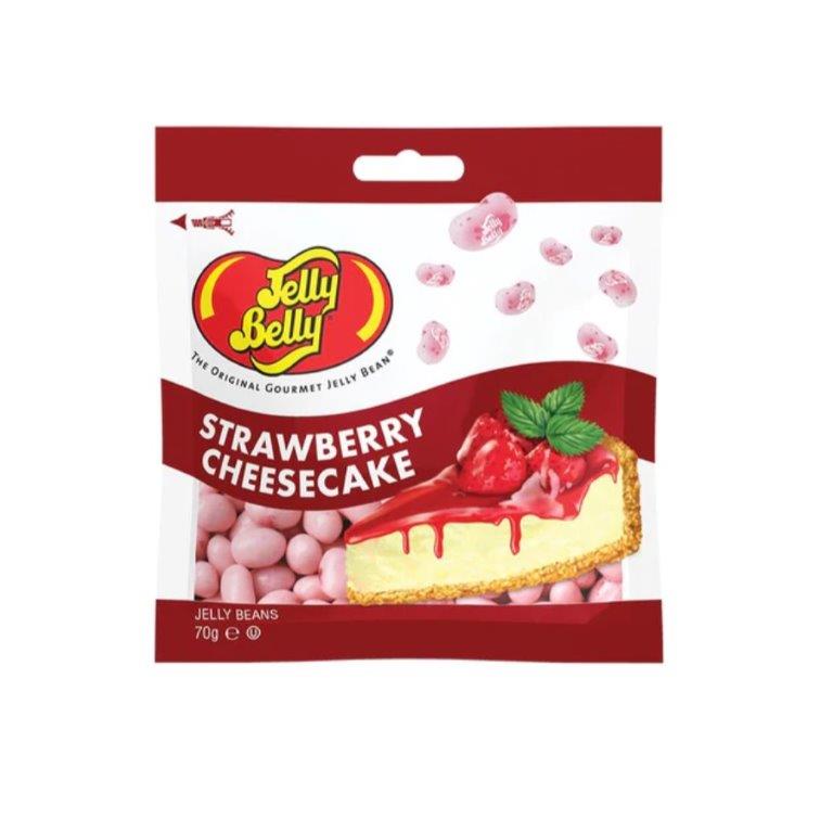 (DISCOTINUED) Jelly Belly Strawberry Cheesecake Bag 70g pack shot