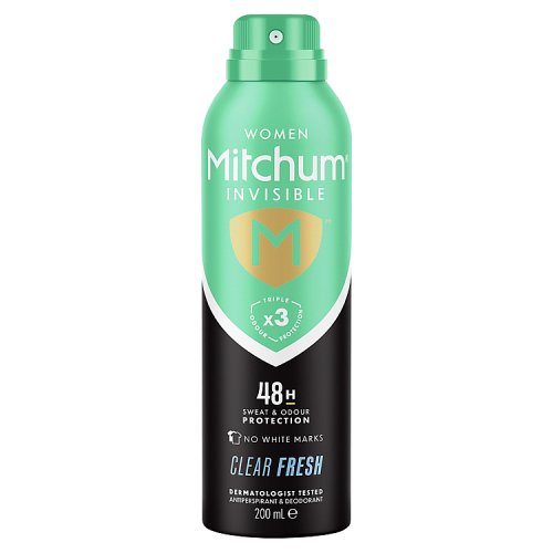 Mitchum Women Anti Perspirant Spray Invisible Clear Fresh 200ml pack shot