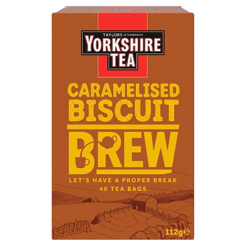 Yorkshire Tea Caramelised Biscuit Brew 40's pack shot