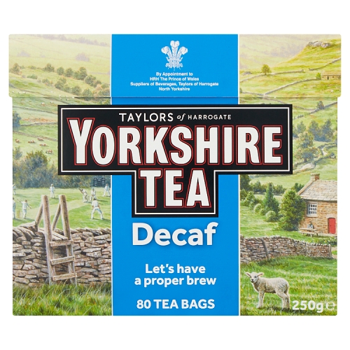 Yorkshire Tea Decaf 80's pack shot