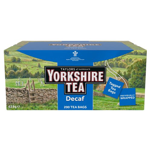 Yorkshire Tea Bags Decaf Tagged & Enveloped 200's pack shot