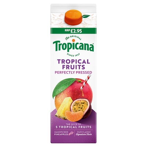TROPICANA TROPICAL JUICE 850ML PMP pack shot