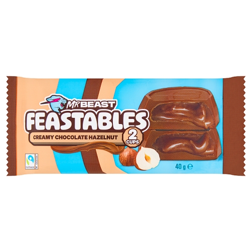 Feastables Milk Chocolate Hazelnut Cups 40g pack shot