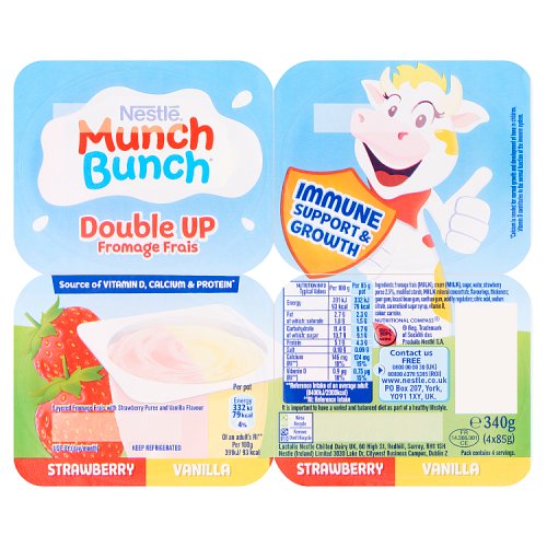 MUNCH BUNCH MEGA DOUBLE UP STRAWBERRY & VANILLA 4PK pack shot