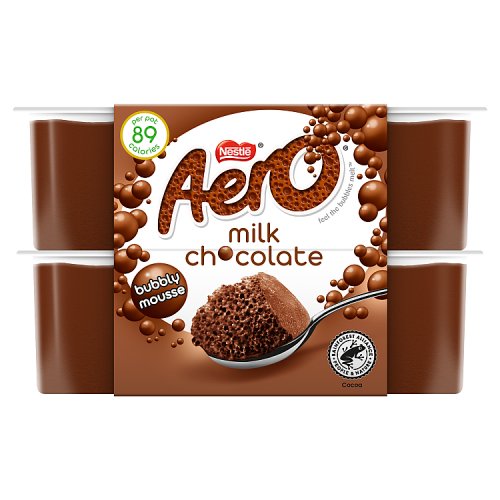 NESTLE AERO MILK CHOCOLATE MOUSSE 4PK pack shot