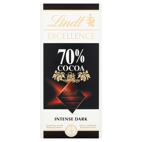 Lindt Excellence Dark Chocolate Cocoa 70% 100g pack shot
