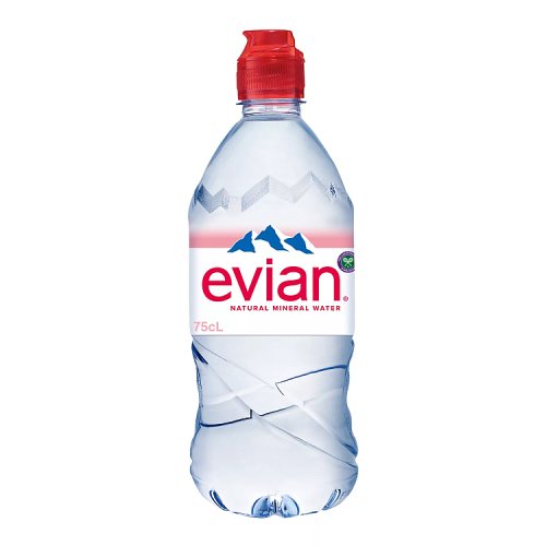 Evian Sports Cap 75cl pack shot
