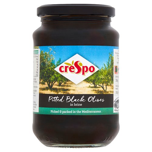 Crespo Pitted Black Olives in Brine 354g pack shot