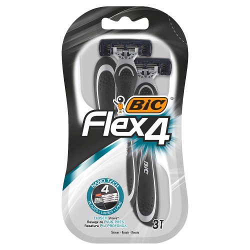 Bic Flex 4 Disposable Razors 3's pack shot