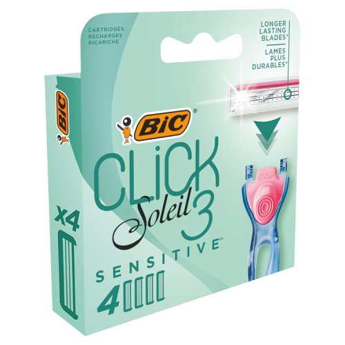Bic Click 3 Soleil Sensitive Blades 4's pack shot