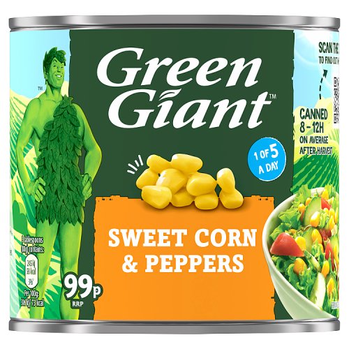 Green Giant Single 340G Sweet Corn & Peppers 12x340g PMP £0.99 pack shot