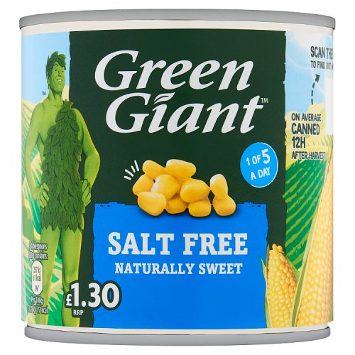 Green Giant Single 340G Super Sweet No Salt 12x340g PMP £1.40 pack shot