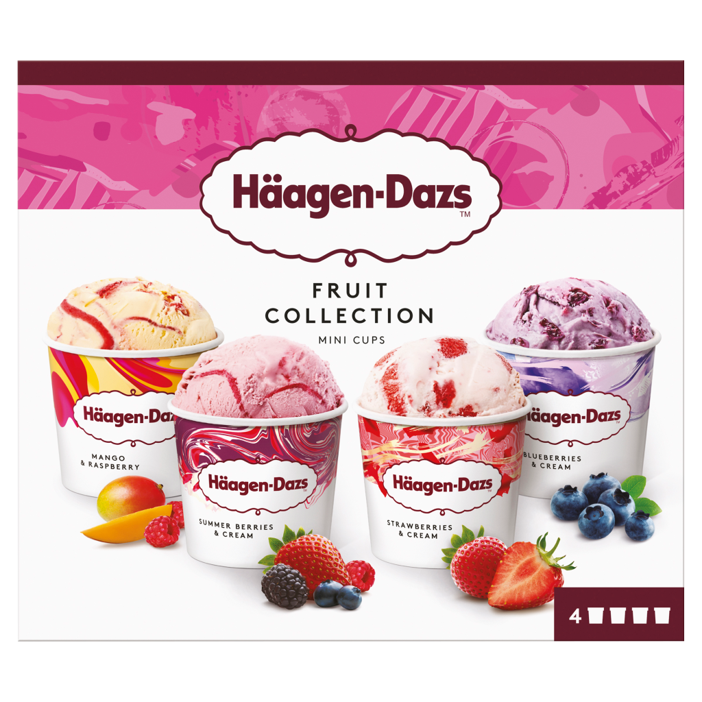 Haagen Dazs Fruit Collection Minicups 4pk (4 x 95ml) pack shot