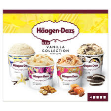 Haagen Dazs Vanilla Collection Minicups 4pk (4 x 95ml) pack shot