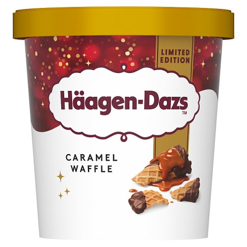 Haagen-Dazs Caramel Waffle 8x420ml pack shot