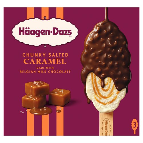 HAAGEN DAZS SALTED CARAMEL STICKS 3PK pack shot