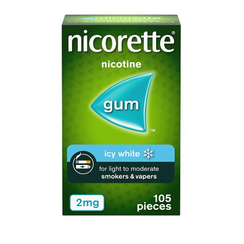 Nicorette Icy White Gum (2mg) - 105 Pack pack shot