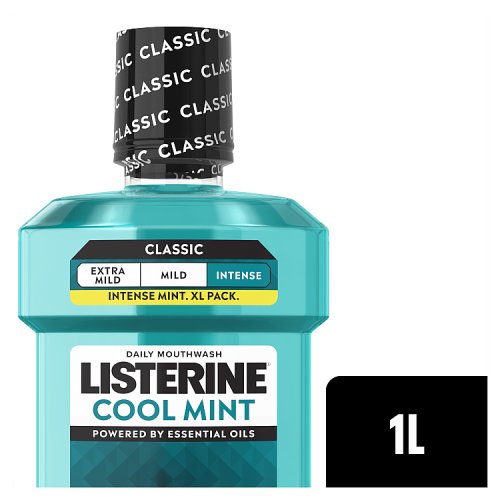 Listerine Mouthwash 1Ltr Coolmint pack shot