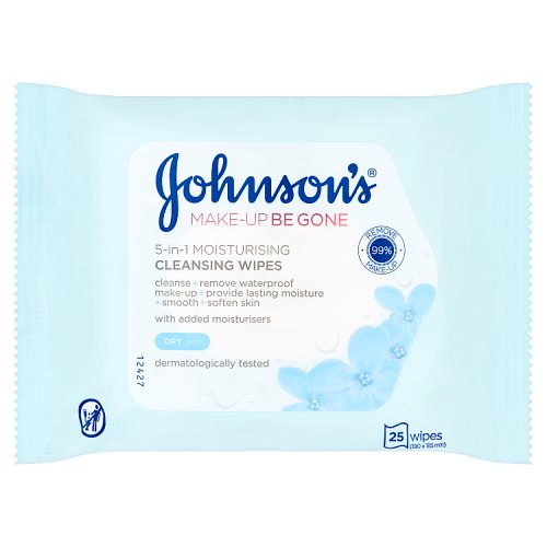 Johnsons Make Up Be Gone Wipes Moisturising 25s pack shot