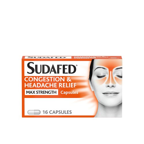 Sudafed Congestestion & Headache Relief Max Strength 16s 6 for 5 pack shot