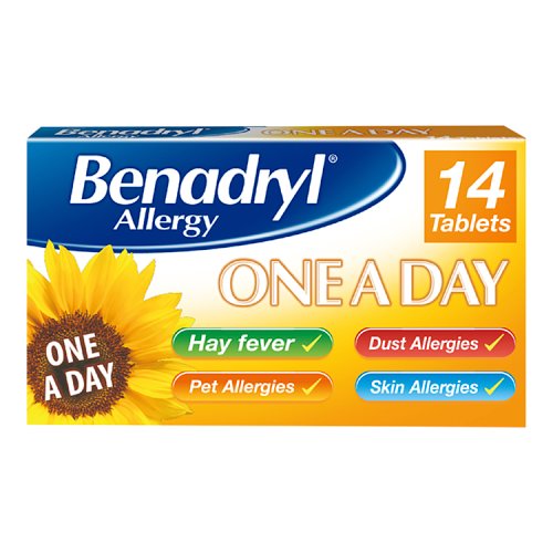 Benadryl One A Day 14s 10mg pack shot