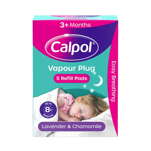 Calpol Vapour Plug Lavender and Chamomile 5 Refill Pads pack shot
