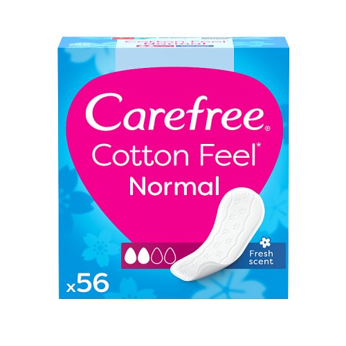 Carefree Pantyliners Normal Cotton Fresh 56's pack shot