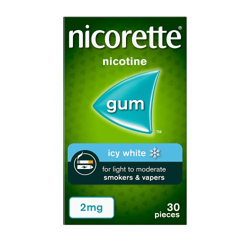 Nicorette Icy White Gum 30s pack shot