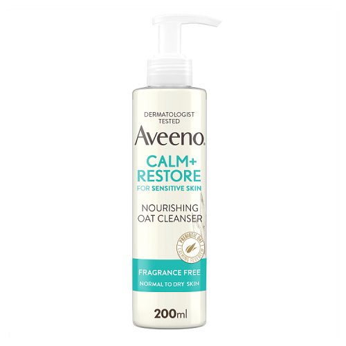 Aveeno Calm & Restore Cleanser Oat Nourising 200ml pack shot