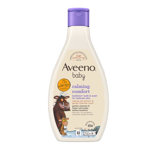 Aveeno Baby Calming Comfort Bedtime Bath and Wash 250ml pack shot