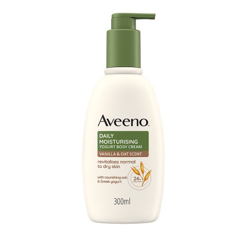 Aveeno Daily Moisturising Yogurt Body Lotion Vanilla & Oat 300ml pack shot
