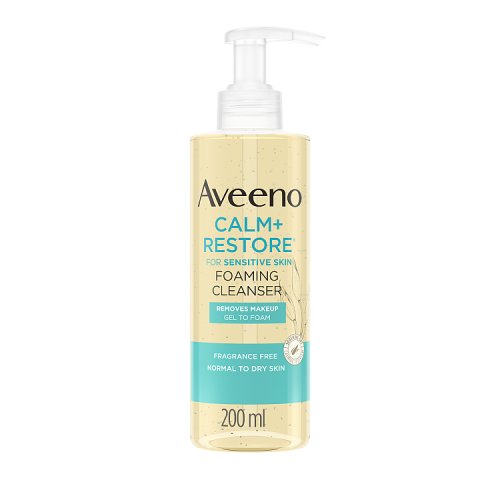 Aveeno Face Calm and Restore Foaming Cleanser 200ml pack shot